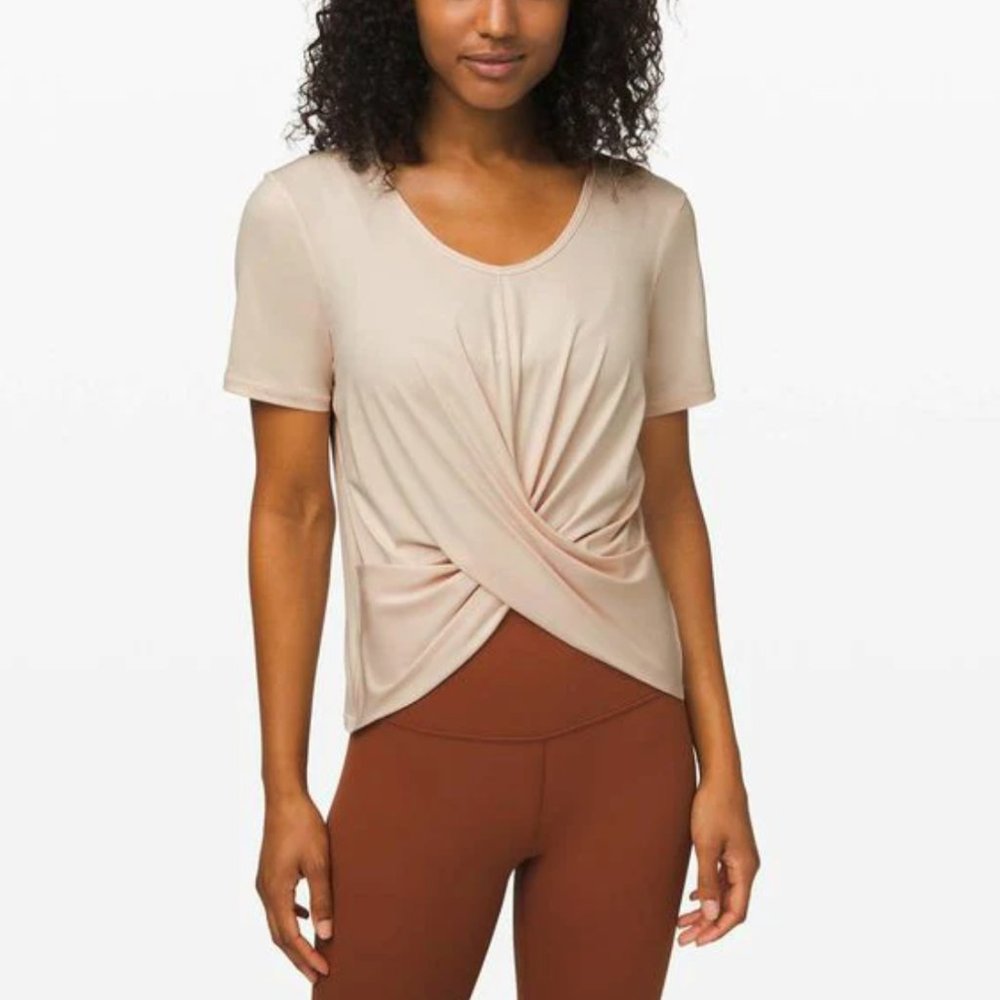 Lululemon Do the Daily Short Sleeve - Holistic White/Nude - Size 6